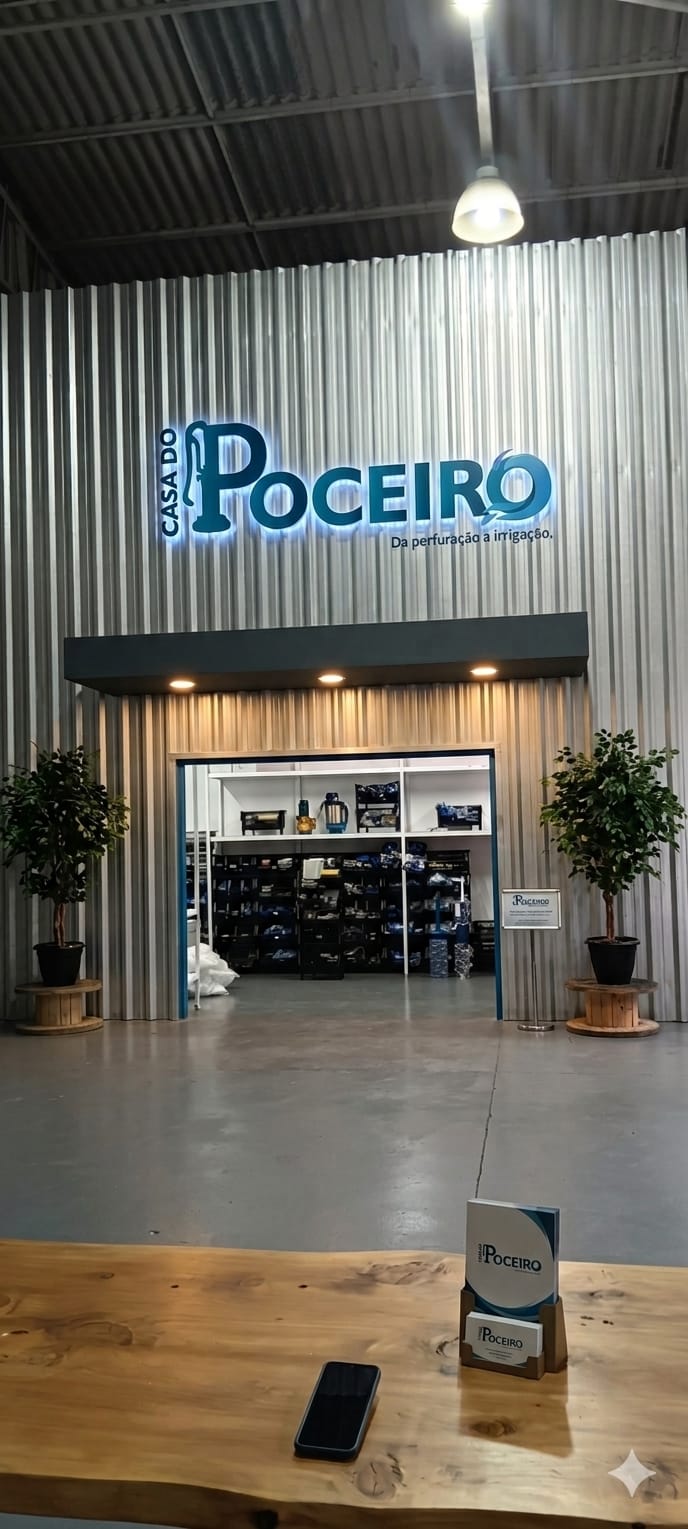 Fachada da Casa do Poçeiro em Araucária-PR — loja de materiais para perfuração de poços e irrigação